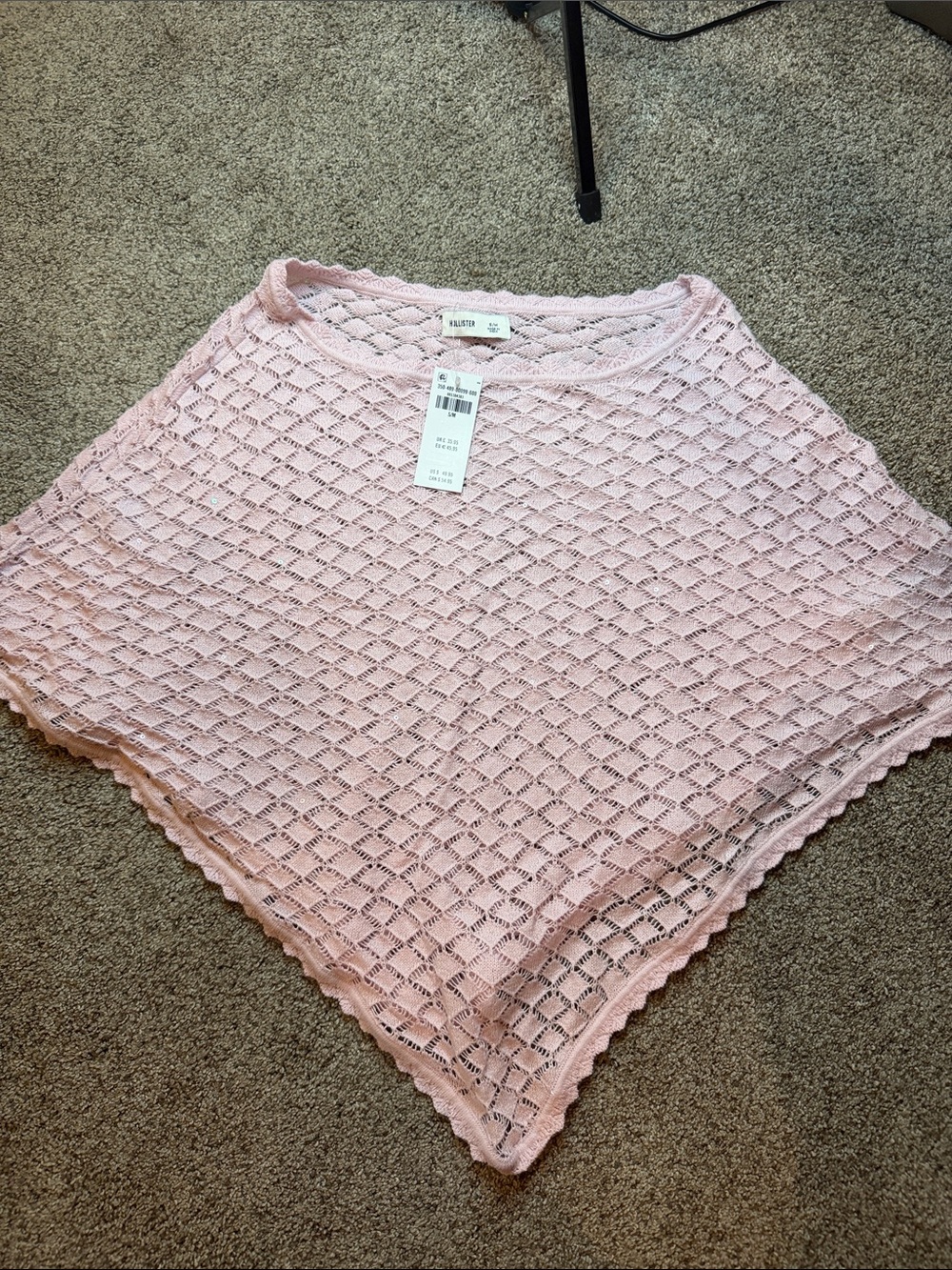 NWT Hollister Woven Knit Pink Poncho Shirt